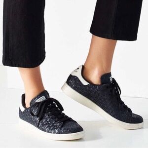 adidas Stan Smith Black Snakeskin Patterned Sneakers
